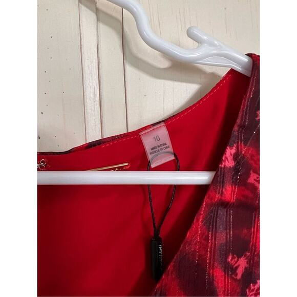 NWT Tahari size 10 red black animal print maxi dress - Picture 3 of 4